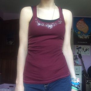 Hollister Bedazzled Plum Tank Top